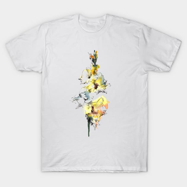 Gladiolus watercolor T-Shirt by Maria Mi Art